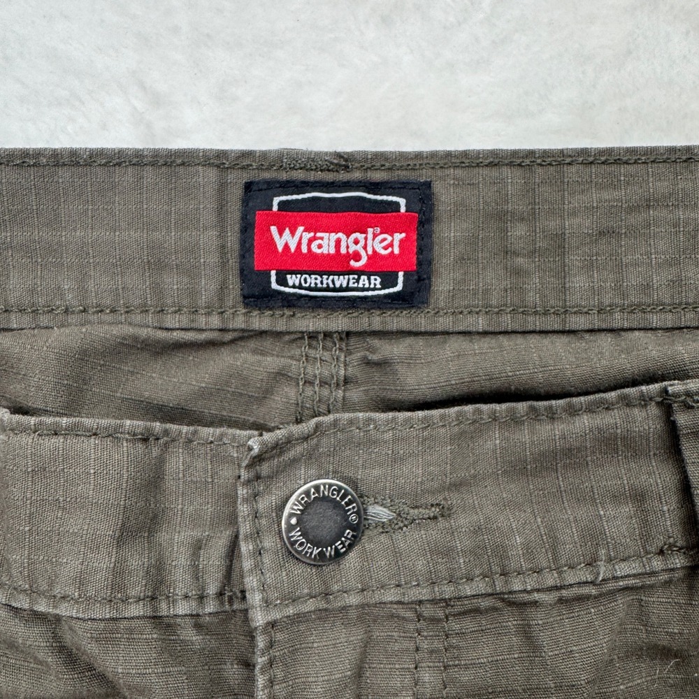 Wrangler‎ Workwear Pants Mens Olive Green Ripstop Utility Straight Leg - Picture 3 of 14